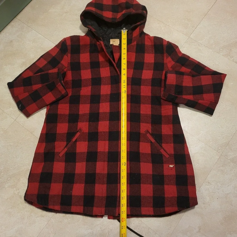 Levis Mens‎ XL Wool Blend Buffalo Quilted Hooded Plaid Jacket Coat VERY RARE